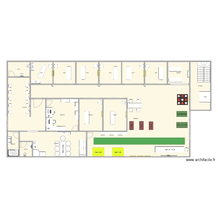 Cabinet SK2A 4bis. Plan de 17 pièces et 327 m2