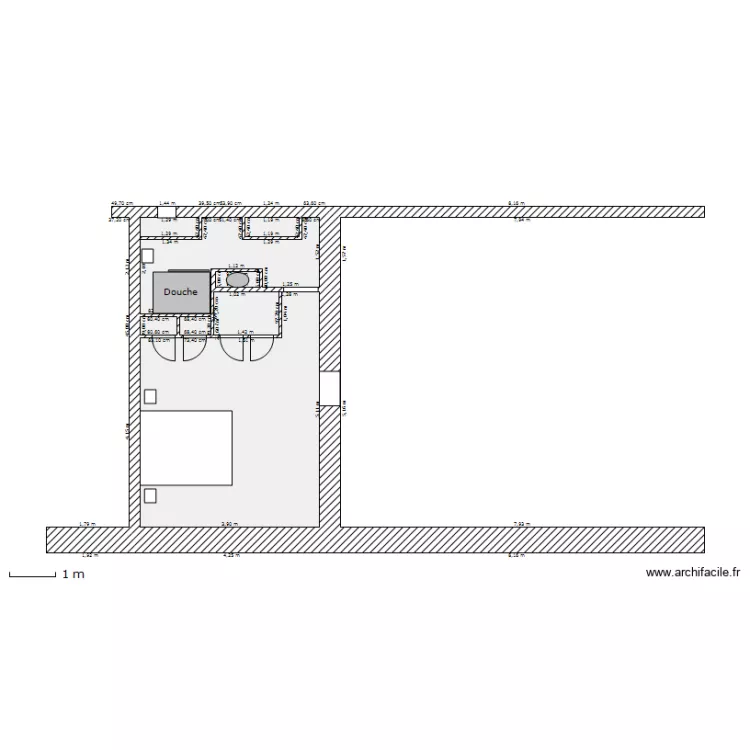 salle de bain. Plan de 