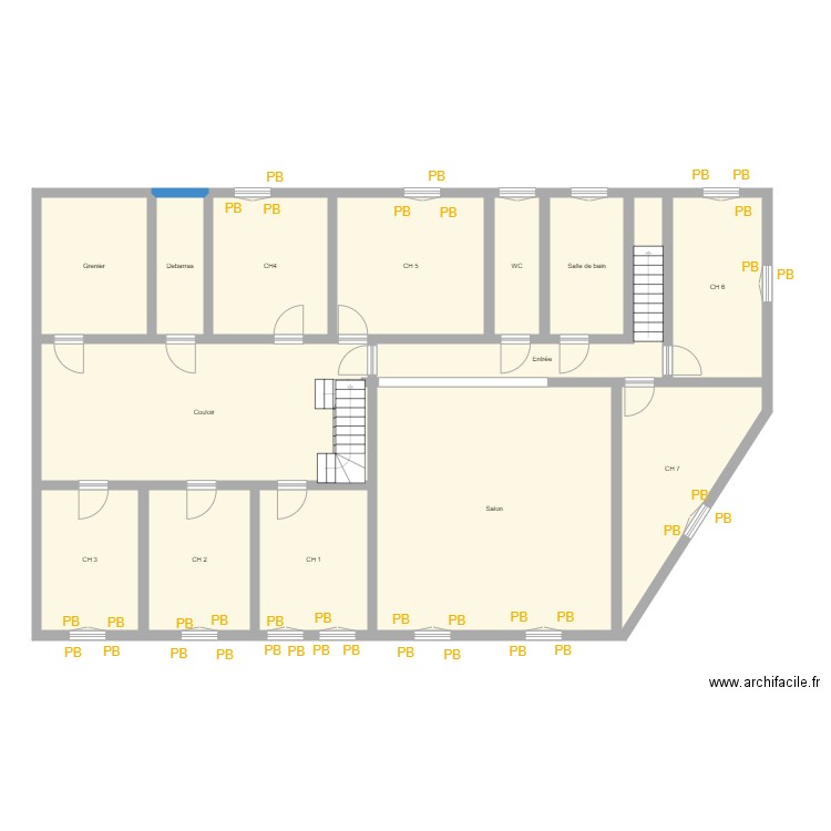 Croquis AU PETIT BONEUR Etage. Plan de 0 pièce et 0 m2