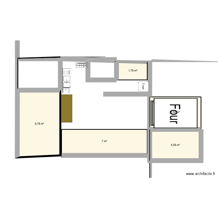 FOURNIL1920 MARIUS. Plan de 5 pièces et 27 m2