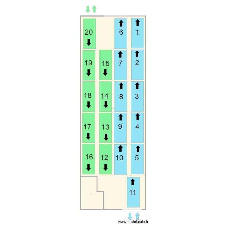 Bonneuil BAT 215 - Version 3 - (5.30x2.20m). Plan de 2 pièces et 387 m2