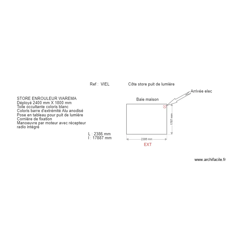 Puit de lumi&egrave;re. Plan de 