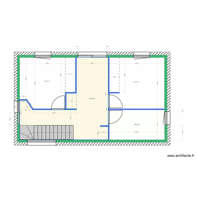 Etage Bourgenay I Plan c&ocirc;t&eacute;. Plan de 