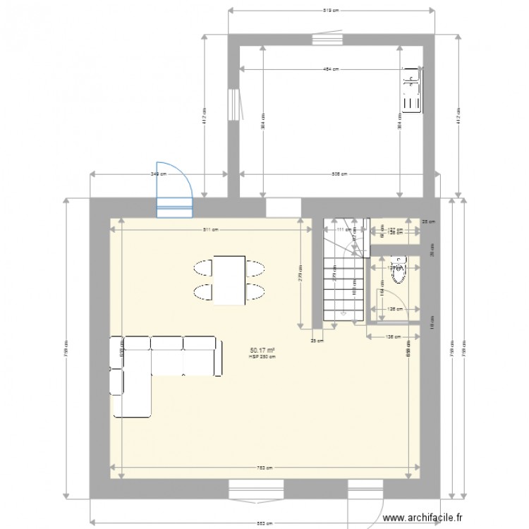 rdc logement 1 . Plan de 0 pièce et 0 m2