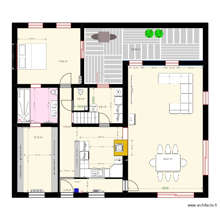 ROLLEGEM existant. Plan de 9 pièces et 135 m2