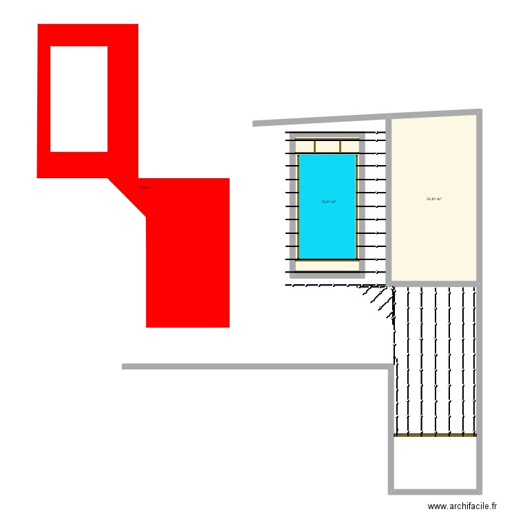 TERRASSE 2. Plan de 2 pièces et 40 m2