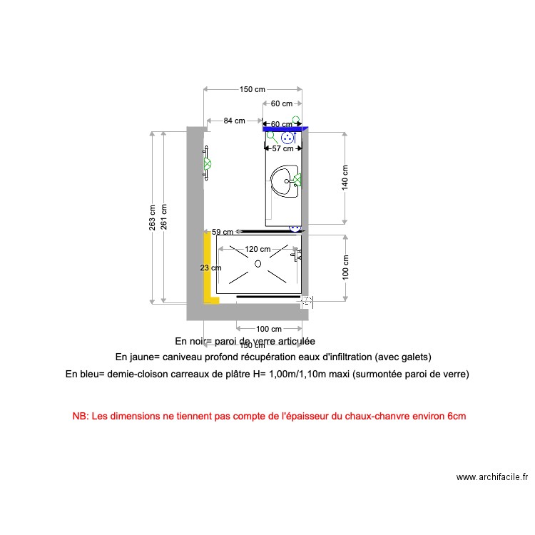 salle de bain RDC last. Plan de 0 pièce et 0 m2