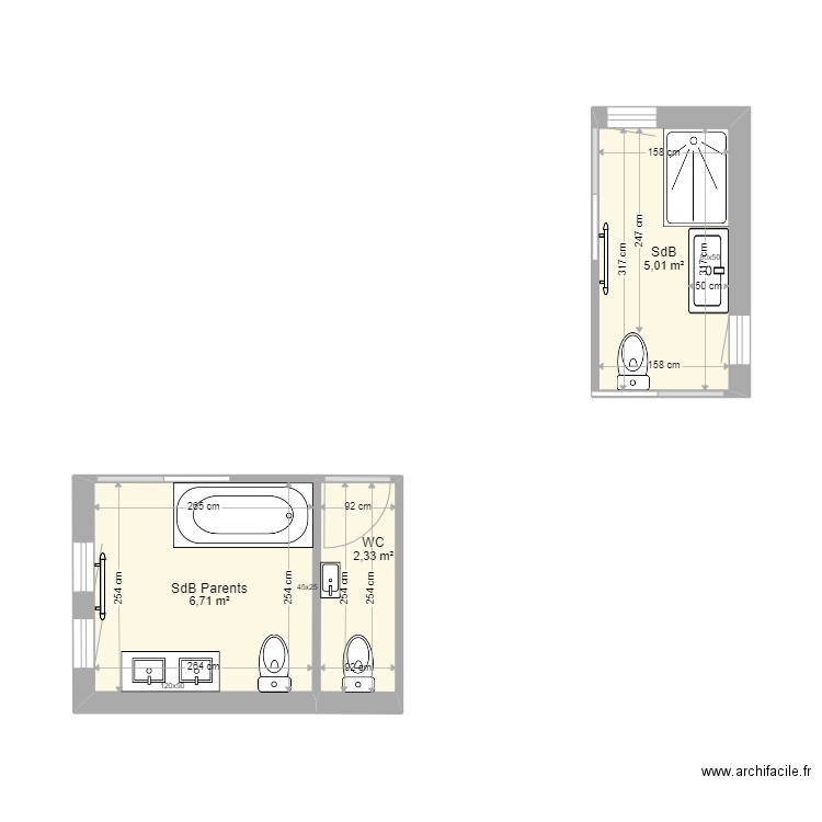 SdB final. Plan de 0 pièce et 0 m2