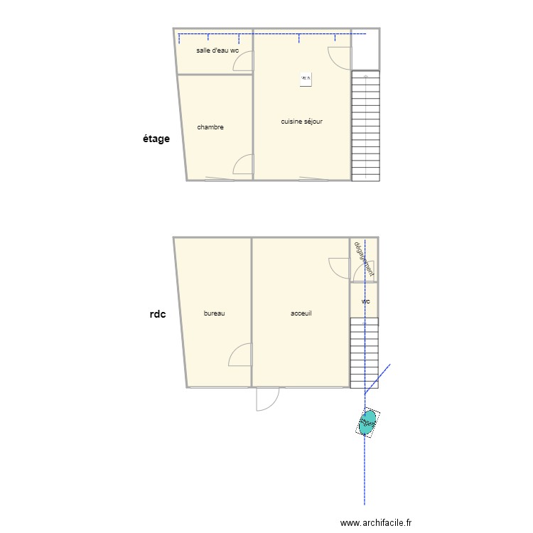 sci yao ass. Plan de 8 pièces et 68 m2