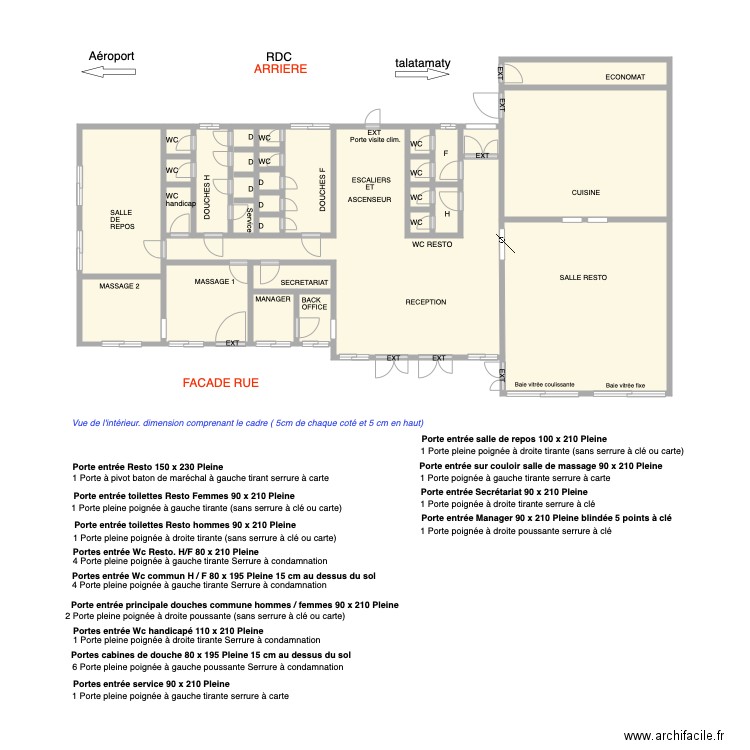 Ouvertures RDC portes Intérieur. Plan de 0 pièce et 0 m2