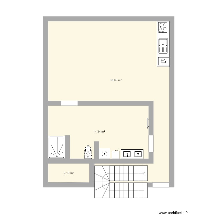 t3 duplex rdc modifier. Plan de 0 pièce et 0 m2