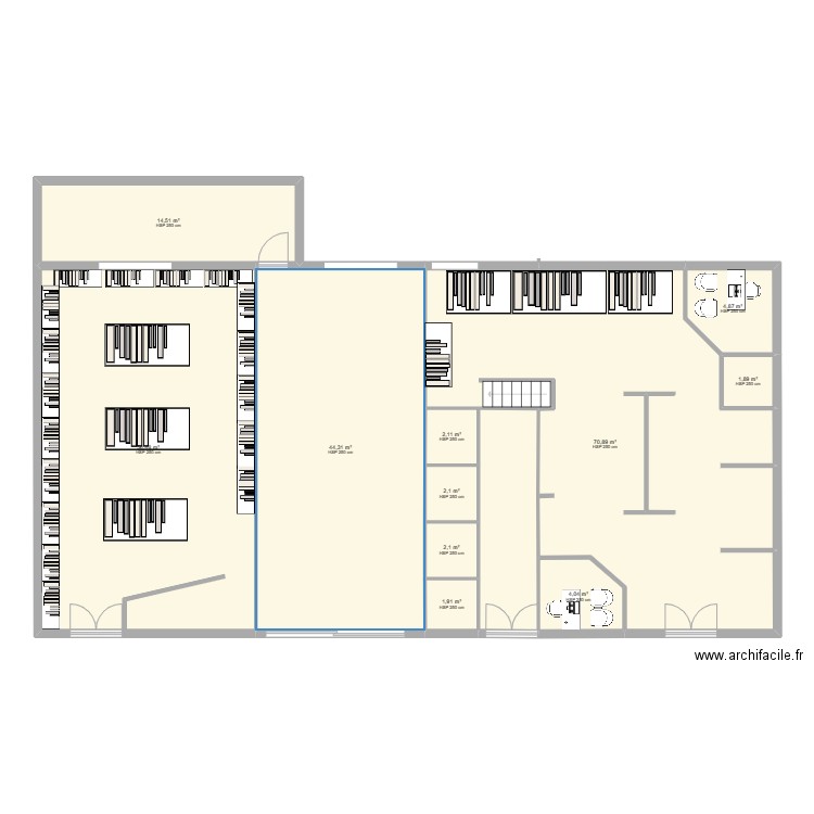 plan version 2. Plan de 11 pièces et 205 m2