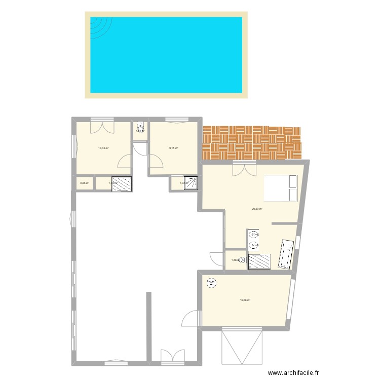 BretV2. Plan de 9 pièces et 72 m2