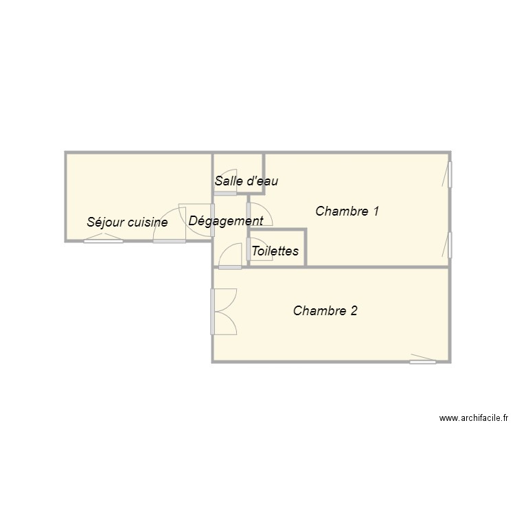 Croquis Maison 1. Plan de 6 pièces et 14 m2