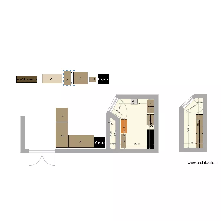 CIELL pi&egrave;ces diverses. Plan de 