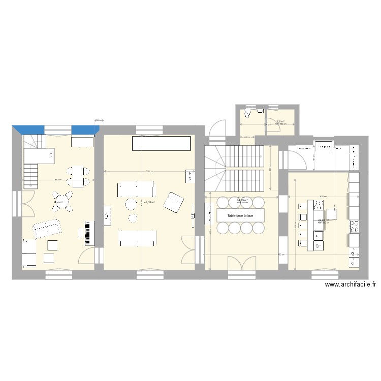 La Soudelle. Plan de 5 pièces et 139 m2