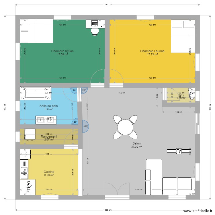 Plan maison  Kylian Laurine . Plan de 0 pièce et 0 m2