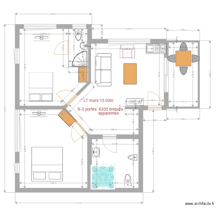 suite2. Plan de 0 pièce et 0 m2