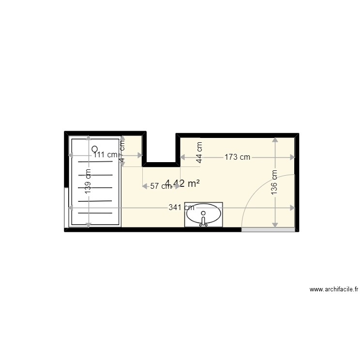 BOURAOUD LABOUSINE . Plan de 1 pièce et 4 m2