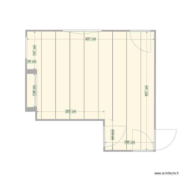 SALON. Plan de 2 pièces et 19 m2