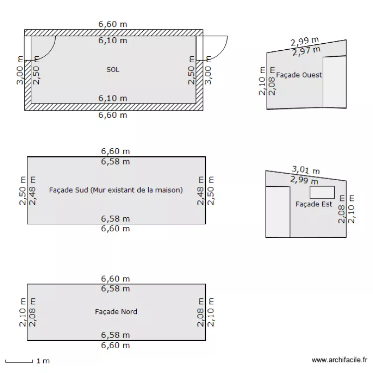 ABRI DE JARDIN: LES FACADES. Plan de ABRI DE JARDIN: LES FACADES. Plan de