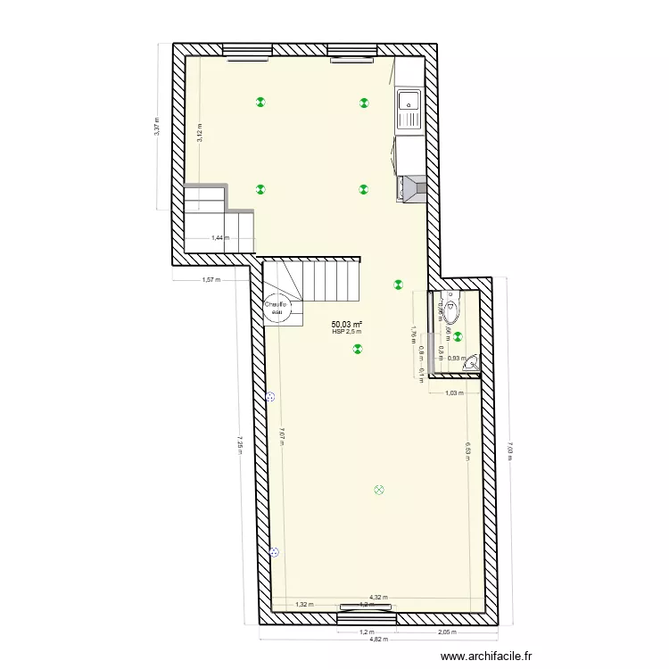Appartement duplex PUCEUL 3. Plan de 1  et 50 m²