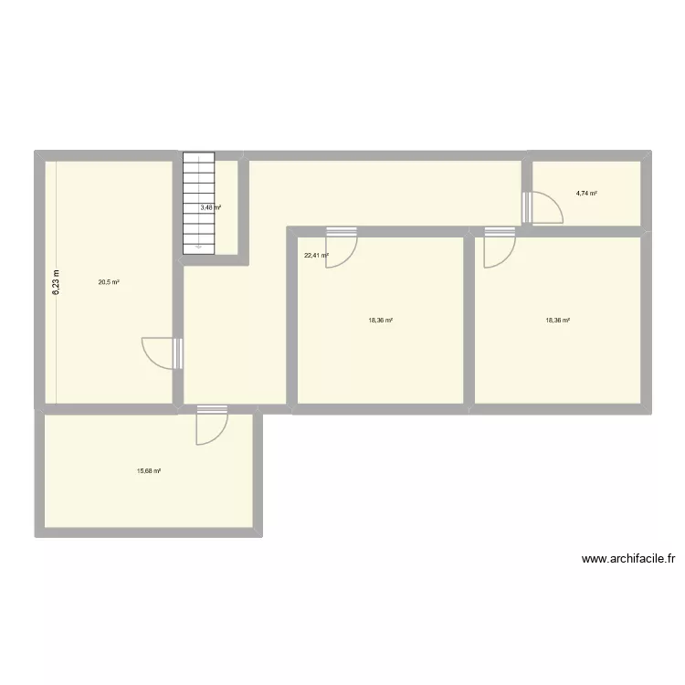 ETAGE. Plan de 7  et 104 m²