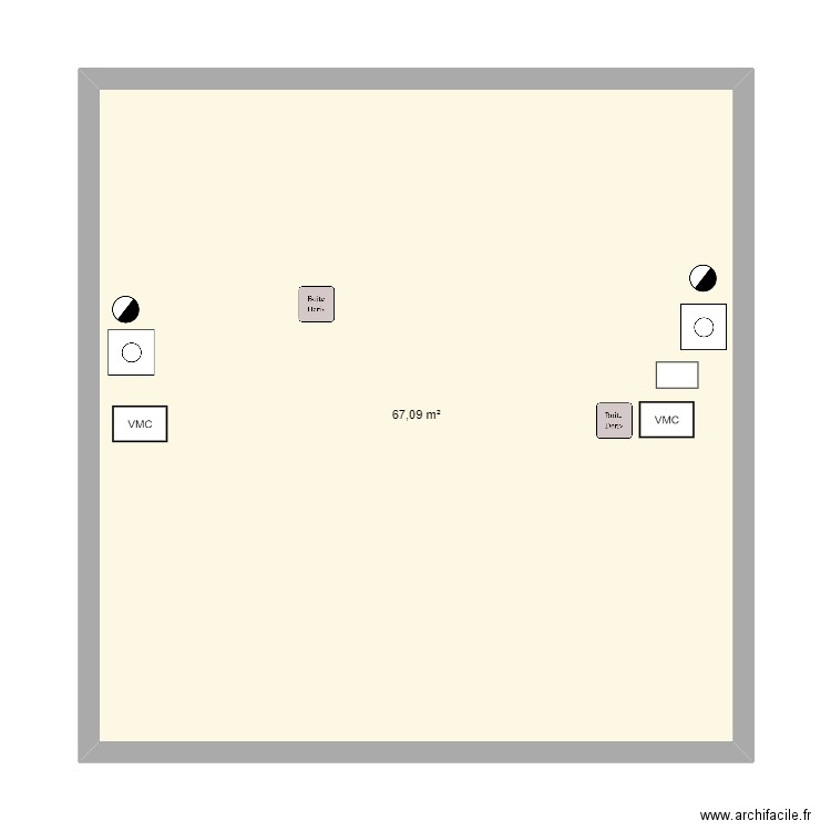 Combles. Plan de 1 pièce et 67 m2