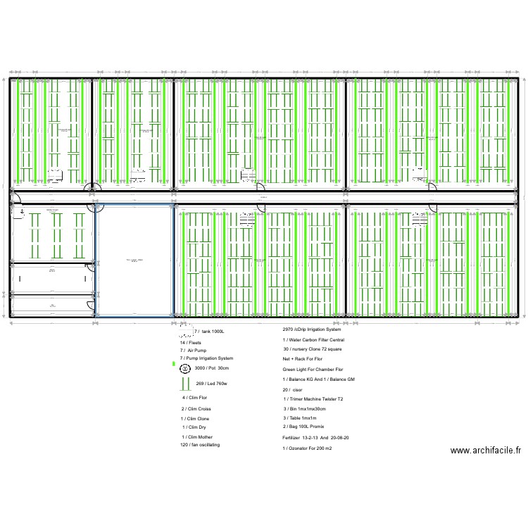 2E Étage. Plan de 11 pièces et 1207 m2