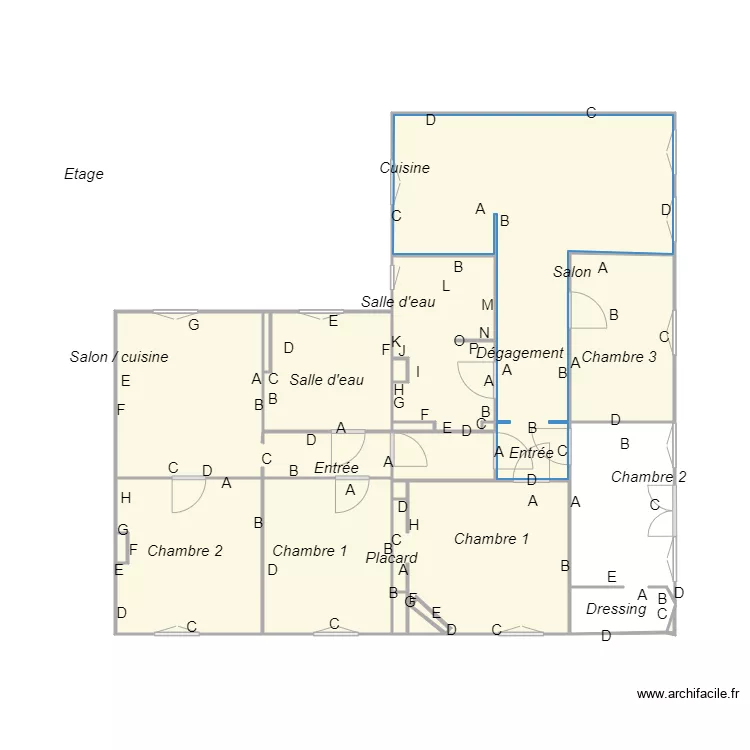 Croquis CAVAILLES T4 plomb. Plan de 