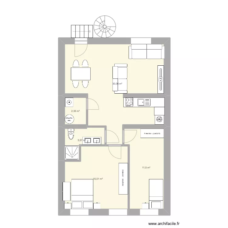 Charleville 2ème 2 chambre variante 1. Plan de Charleville 2ème 2 chambre variante 1. Plan de