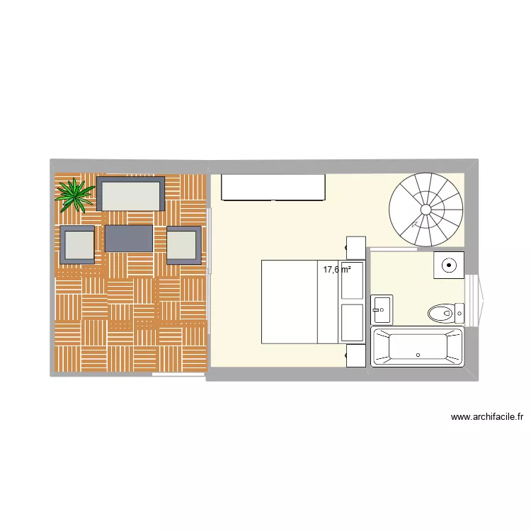 CHAMBRE SDB. Plan de 