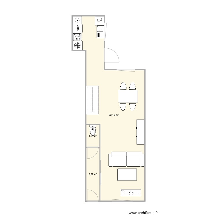 20230116-Projet SCI SCANDICCI RDC. Plan de 3 pièces et 36 m2