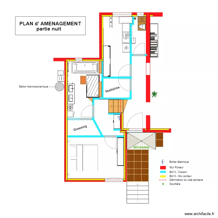 Plan d'am&eacute;nagement_Partie nuit_Peupliers. Plan de 
