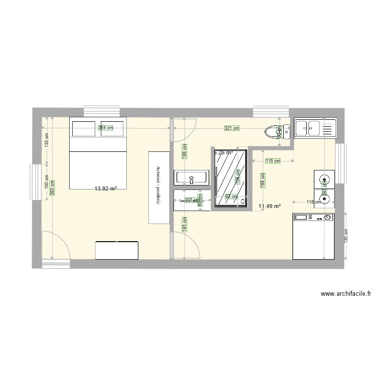 cuisine fenetres portes. Plan de 0 pièce et 0 m2