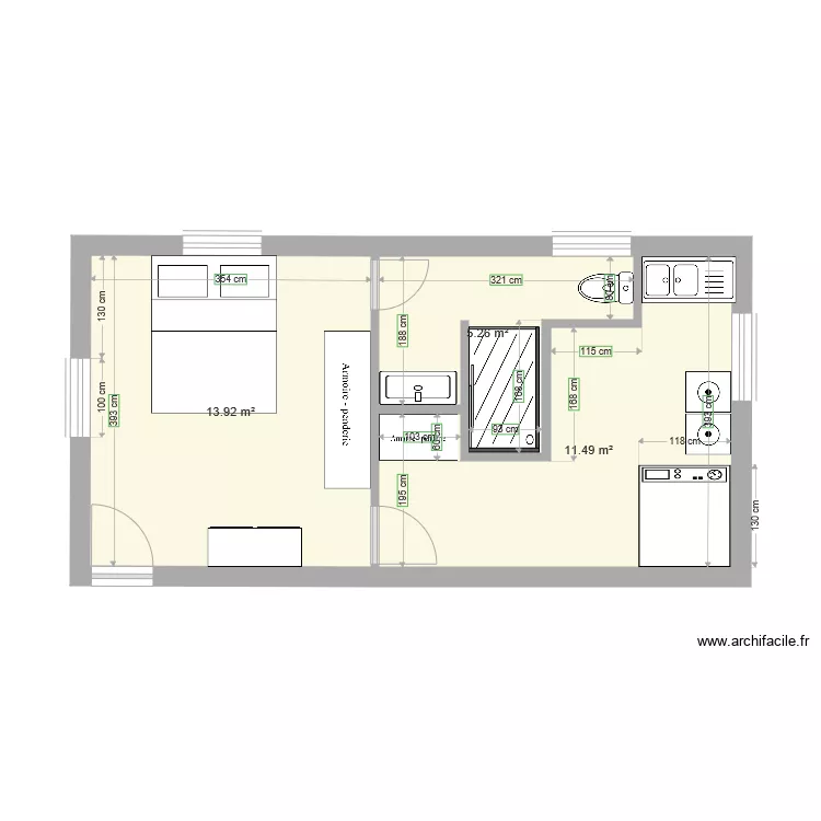 cuisine fenetres portes. Plan de 