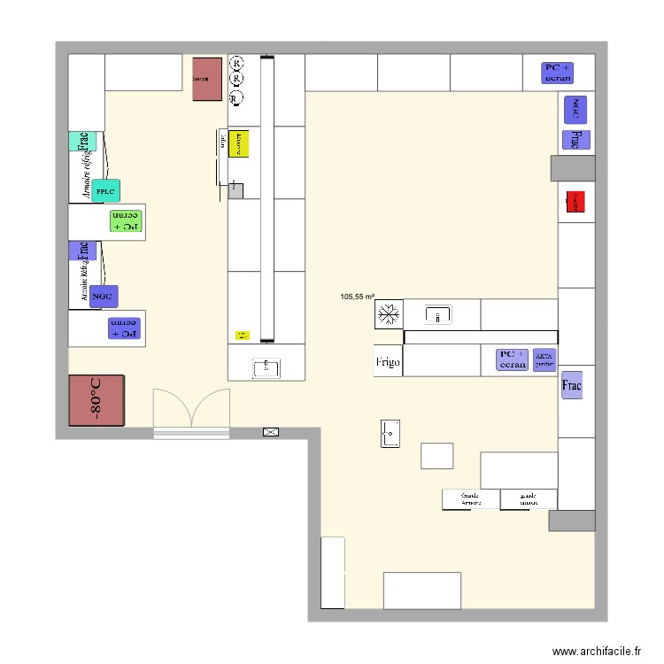 P2R biotechnologie v2. Plan de 1 pièce et 106 m2