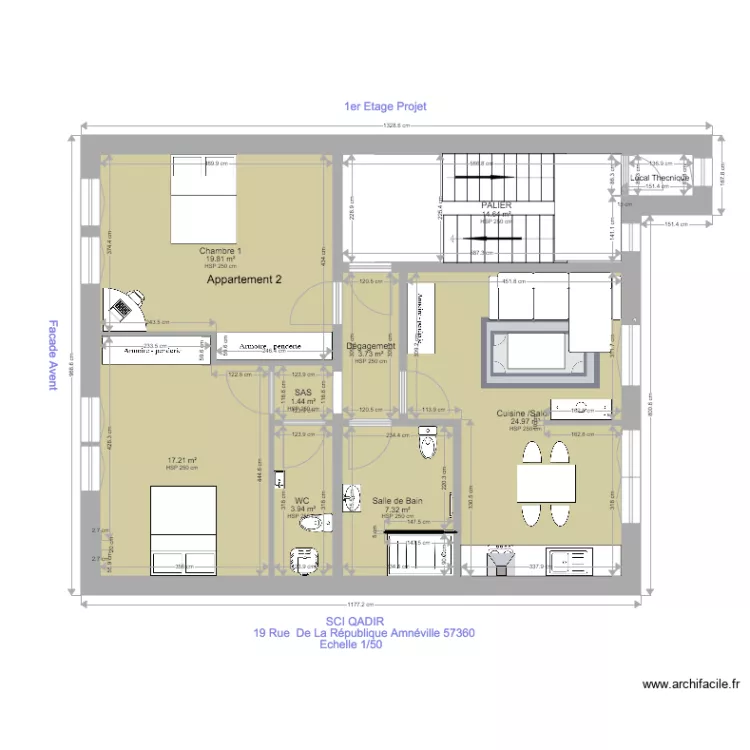 SCI QADIR collectif  etage projet 1. Plan de 