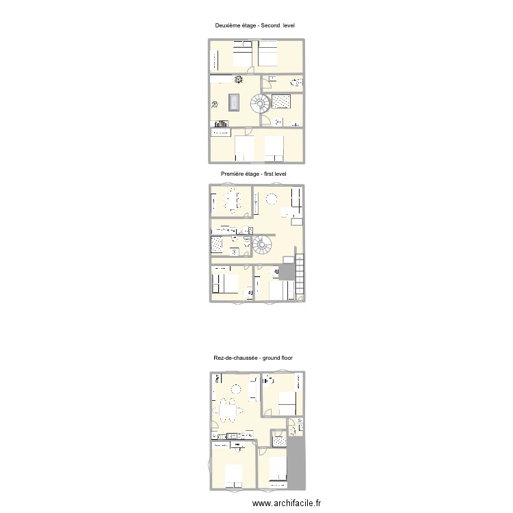 BO Entier. Plan de 14 pièces et 58 m2