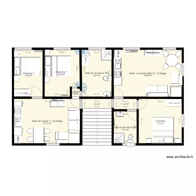 1er &eacute;tage G. Plan de 