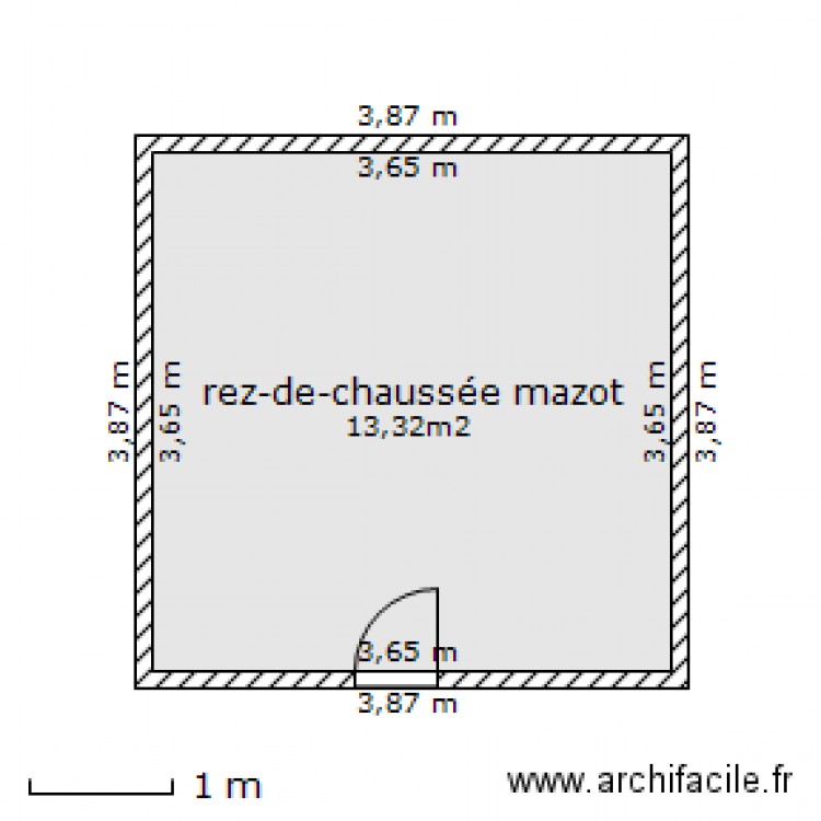 rez-de-chaussée mazot actuel. Plan de 0 pièce et 0 m2
