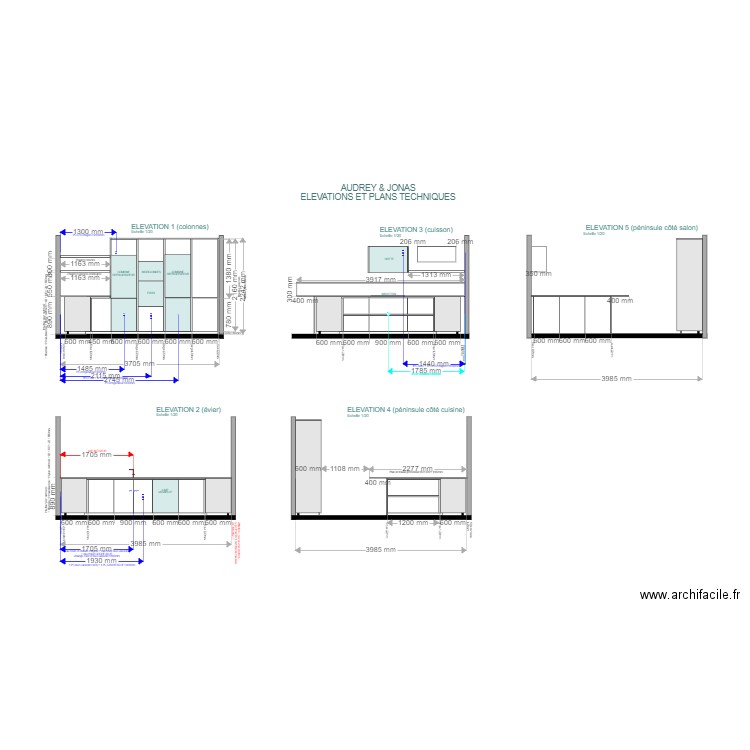 AUDREY et JONAS  ELEVATIONS. Plan de 0 pièce et 0 m2