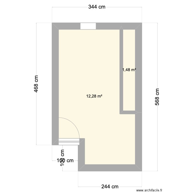 PROJET MINTEL. Plan de 2 pièces et 14 m2