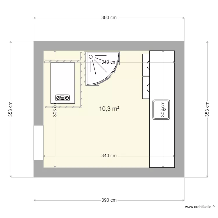 buanderie CJ. Plan de 