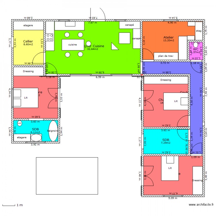 plein pied 7. Plan de 0 pièce et 0 m2