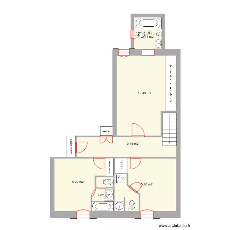 ETAGE  APPARTEMENT B. Plan de 