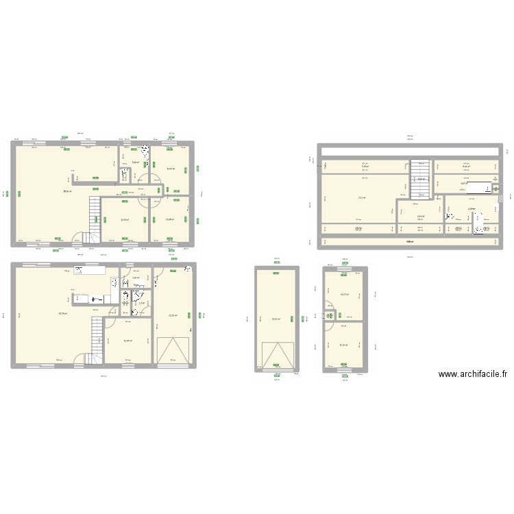 projet. Plan de 27 pièces et 318 m2