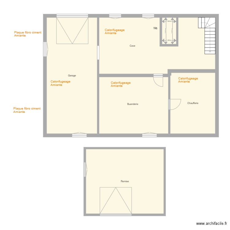 Croquis BRICKER sous sol. Plan de 0 pièce et 0 m2