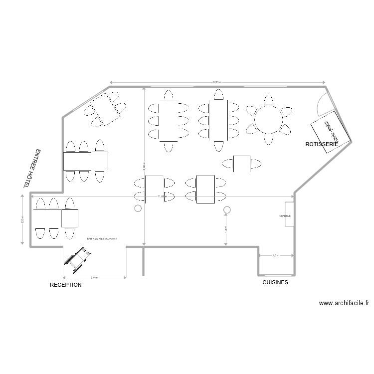 LES FRASSES - SALLE DE RESTAURANT. Plan de 0 pièce et 0 m2