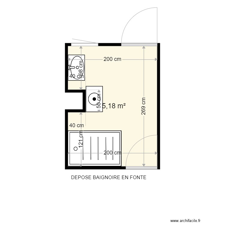 BREMBOR ERIC . Plan de 1 pièce et 5 m2